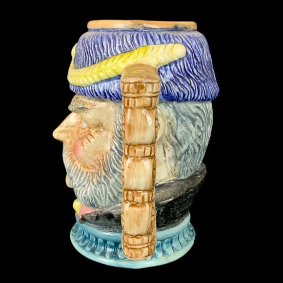 Vintage Magrou Portugal Ceramic Face Head Figural Stein Mug With Handle Barware - Picture 2 of 8